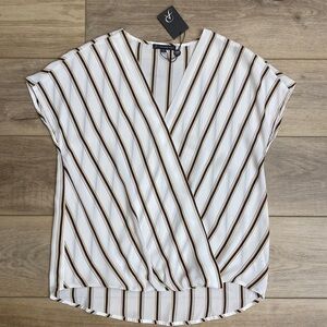 NWT Adrianna Papell | Wrap‎ Front Blouse | Draped Surplice Top